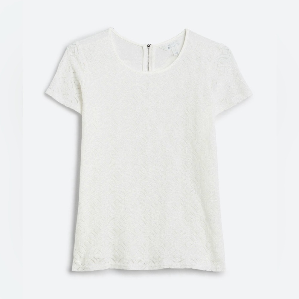 Market & Spruce Hans Crochet Mixed Material Top - XSP